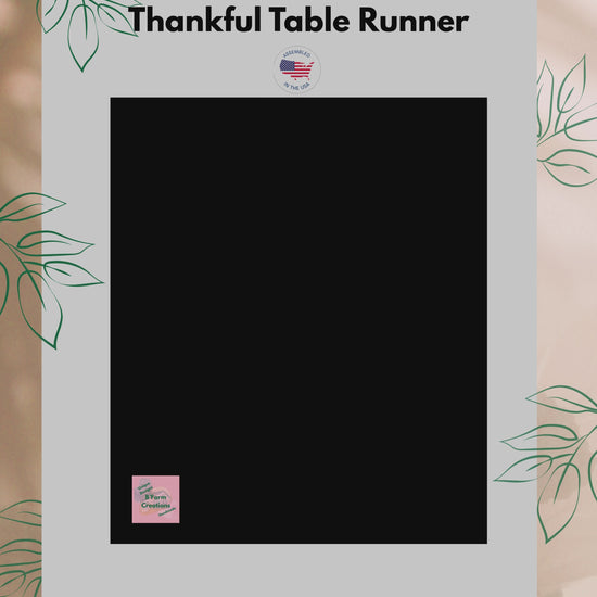 This Thankful Table Runner adds a warm and inviting touch to any dining table, perfect for Thanksgiving dinners, fall gatherings, or everyday use. The design exudes gratitude and coziness, fitting seamlessly into any rustic or farmhouse decor. Ideal for those who love to entertain and create a welcoming atmosphere for guests.