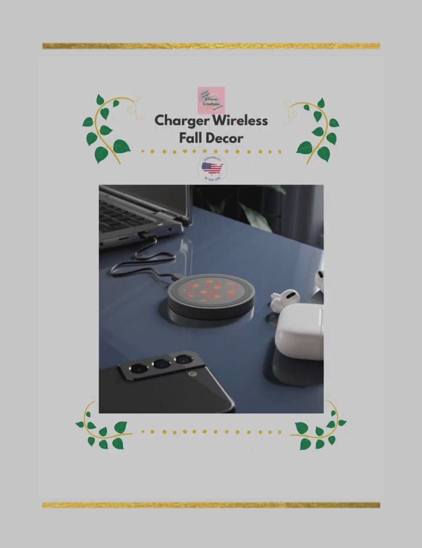 This wireless charger is perfect for electronics, it features a design of Fall Leaves falling, giving a cozy and warm vibe, perfect for the autumn season. It is ideal for those who love nature-inspired designs and want a convenient way to charge their smartphones wireless. Great for tech-savvy individuals or nature lovers celebrating the fall season.