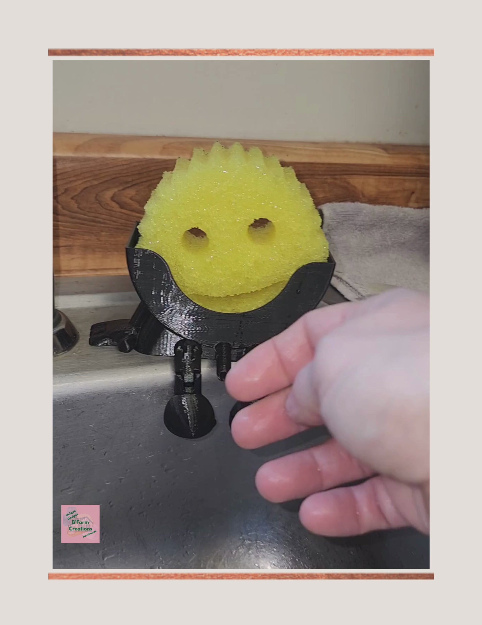 Keep your sink neat, your sponge dry, and your kitchen stylish with Mr. Dripper! A clever 3D Printed holder, designed for everyday convenience.

Made with a drip-dry design, Mr. Dripper allows proper airflow, so your sponge dries faster, helping reduce odors and mess around the sink. Its compact size fits easily by the faucet without taking up valuable counter space.