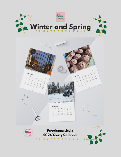 Explore the quiet rhythms of nature themed calendar. Each month blooms with large, vibrant images that capture farmhouse style warmth of watering-can mornings, sun-warmed soil, and late-summer harvests. Flip the sturdy wire coil to reveal a new scene.